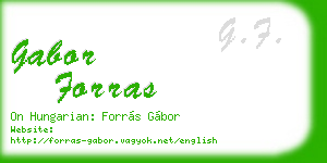 gabor forras business card